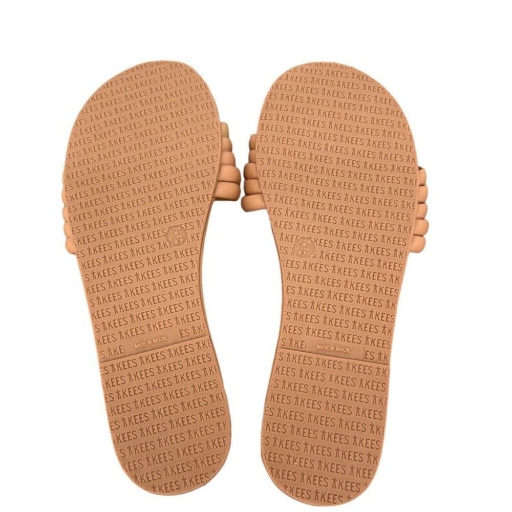 TKEES Women’s Serena Leather Slides Sandals In Nude Size 6 - Picture 3 of 4